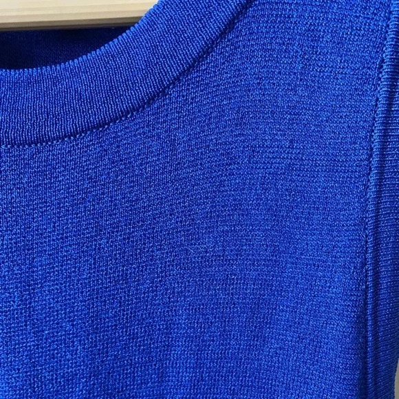 The Drop Women's Cobalt Blue Gabriela High Neck Slit Maxi Sweater Dress - Picture 5 of 5